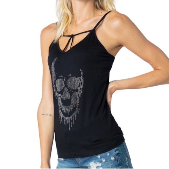VOCAL embellished Skull tank top L black - Picture 4 of 5